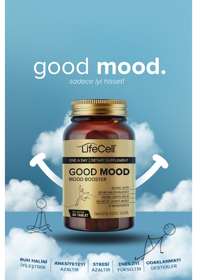 Good Mood Booster 5Htp Ve Valerian İçen Takviye Edici Gıda 60 Tablet