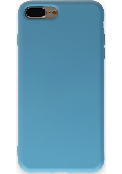 Apple Uyumlu iPhone 7 Plus İçi Kadife Kaplı Esnek Silikon Kapak Ryc/ Nano Lansman Mavi
