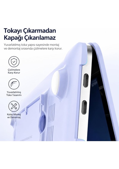 Macbook Air 13.6 İnç Kılıf M2 M3 M4 M5 Uyumlu, Mat Şeffaf Parmak İzi Bırakmaz Pc Hardcase, Gizli Katlanabilir Standlı, Havalandırmalı İnce Koruyucu A2681/a3113/a3240/a3449 Açık Lila Belirtilmemiş Macbook Air 13.6 İnç Kılıf M2 M3 M4 M5 Uyumlu, Mat Şeffaf Parmak İzi Bırakmaz Pc Hardcase, Gizli Katlanabilir Standlı, Havalandırmalı İnce Koruyucu A2681/a3113/a3240/a3449 Açık Lila Belirtilmemiş