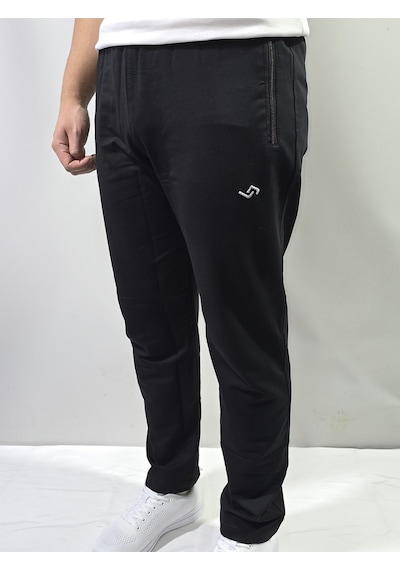 Jump Erkek Pamuklu Slim Fit Düz Paça Eşofman Altı Siyah