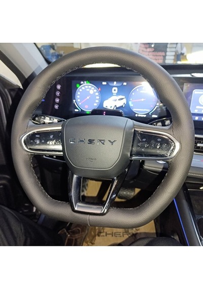Dikişli Direksiyon Kılıfı Siyah Deri Siyah Dikişli Chery Tiggo 7 Pro İçin Renkli