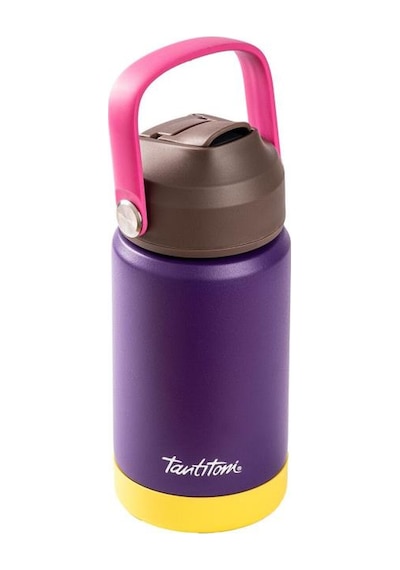 Tantitoni Tutamaçlı Mor Paslanmaz Çelik Pipetli Termos 350ml Mor
