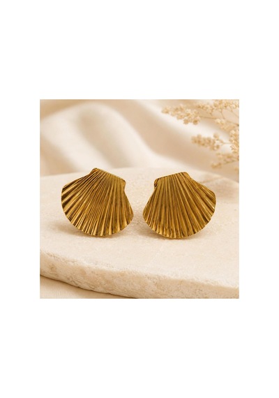 Gold İstiridye Model Çelik Kadın Küpe Deniz Kabuğu Figürlü Şık Küpe Gold - 886835896 Gold - 886835896 Gold