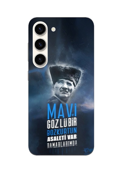Samsung Galaxy S23 Uyumlu Atatürk Temalı Asalet Ve Bozkurt Baskılı Silikon Kılıf