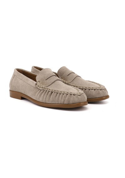 Gönderir Kadın Kum Süet Hakiki Deri Comfort Loafer Ddza86037182