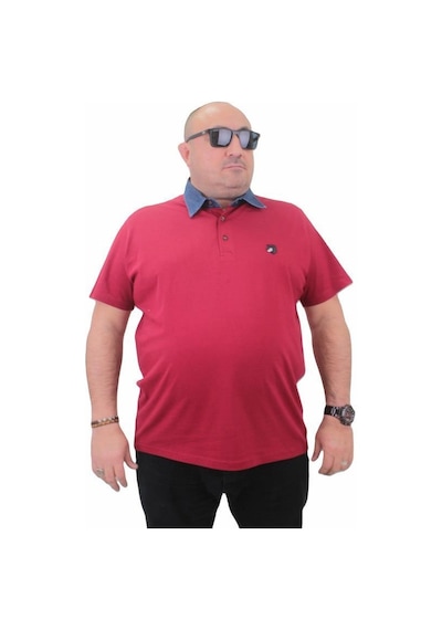 Starbattal Büyük Beden Polo Kot Yaka Tişört 23420 Bordo-Bordo