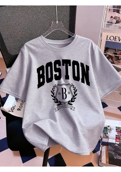 Noıssey Urban Pop Graphic Kadın Tişört Koleksiyonukod 5105 Gri