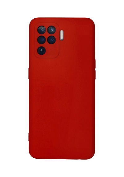 Oppo Reno 5 Lite Kılıf Nano İçi Kadife Silikon - Kırmızı -
