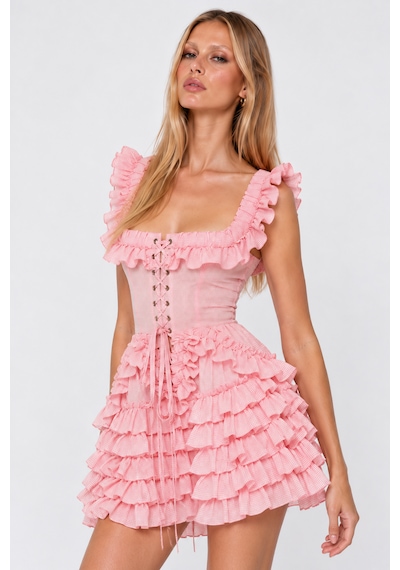 SAGAZA Sgz Boleyn Elbise Pembe