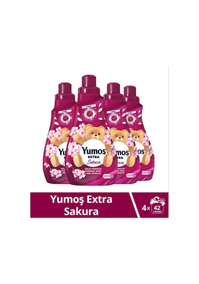 Yumoş Extra Konsantre Çamaşır Yumuşatıcısı Sakura 1440 Ml 60 Yıkama 4 Adet 4'lü Set