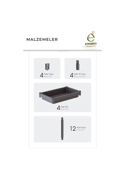 4 Katlı Banyo Rafı Organizer Şampuanlık Havluluk Çok Amaçlı Mutfak Banyo Düzenleyici Vesken Renkli
