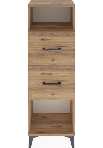 Arges Dolap Tek Raflı 2 Çekmeceli 44x30x134 Çam-çam Çam