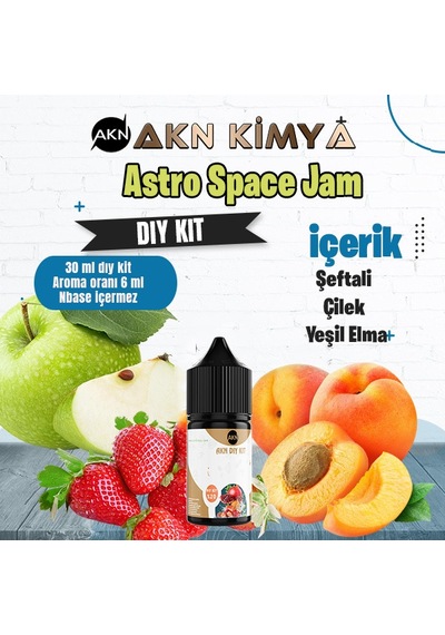 Astro Space Jam Dıy Kit Yeşil Elma Şeftali Gıda Aroması %20 Oranda Aroma İçerir Hazır Değildir 30 Ml