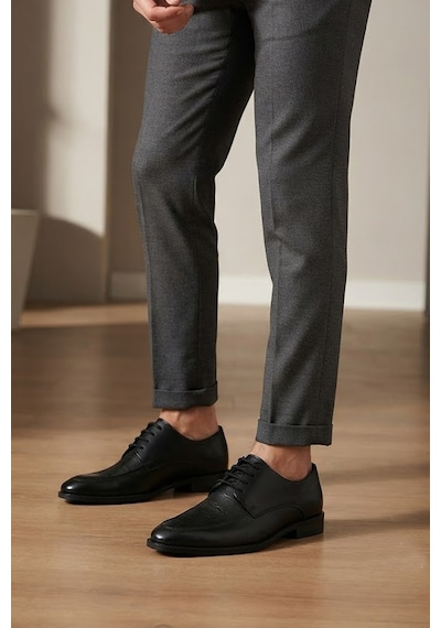 Ayakkabı Fuarı Elit 26yslryl02c Erkek Hakiki Deri Klasik Ayakkabı Siyah