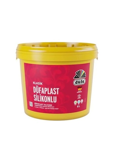 Düfa Klasik Düfaplast Silikonlu İç Cephe Boyası, Mat, Su Bazlı, 6 Litre, Beyaz, Yüksek Örtücülük