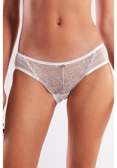 Etiler Collection Golshan Gaspara Mini Slip, Kadın Güpürlü Tüllü Ekru Normal Kesim Külot Çok Renkli