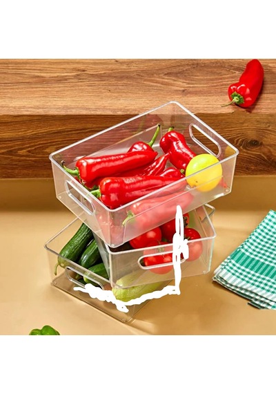 Buzdolabı & Dolap Içi Düzenleyici Şeffaf Kırılmaz Organizer 3 Adet Çok Renkli