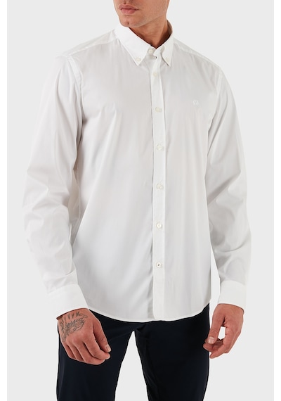 Boss Pamuklu Slim Fit Düğmeli Yaka Uzun Kollu Gömlek Erkek Gömlek 50545227 100 Beyaz