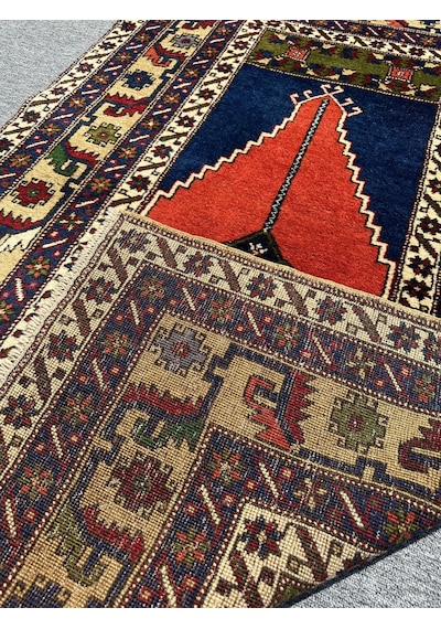 El Dokuma Taşpınar Halısı Seccade 121x198 Büyük Seccade Namazlık Turuncu