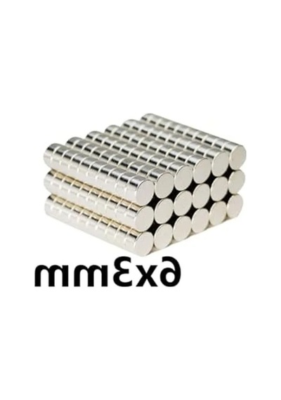 50 Adet Yuvarlak Neodyum Mıknatıs, 6x3 Mm Boyut, Güçlü Çekim