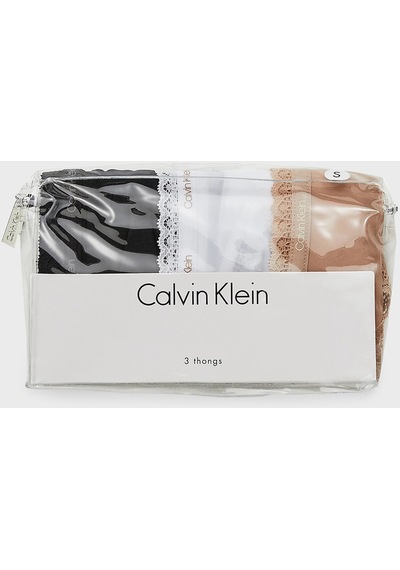 Calvin Klein Bayan Külot 000qd3802e Fıy Siyah Beyaz Krem