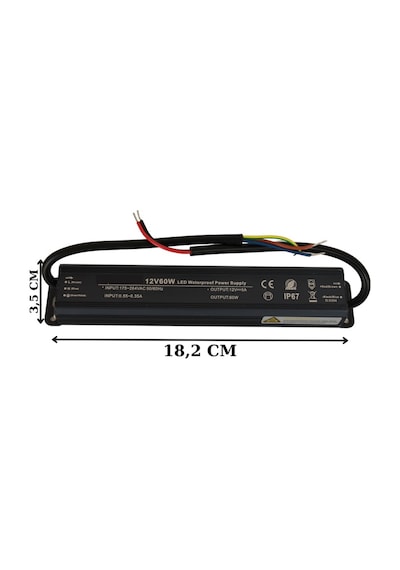 HazarLed 12 Volt 5 Amper Ip67 Su Geçirmez Dış Cephe Led Adaptör 60 Watt