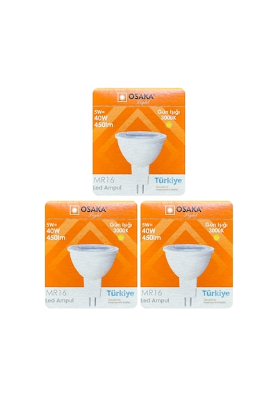 Led Çanak Ampul, 5w 40w , Sarı Işık 3000k, Mr16 G4 Duylu, 3 Adet Standart