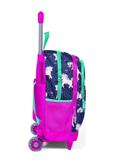 Coral High Kids Lacivert Pembe Unicorn Desenli Üç Bölmeli Işıklı