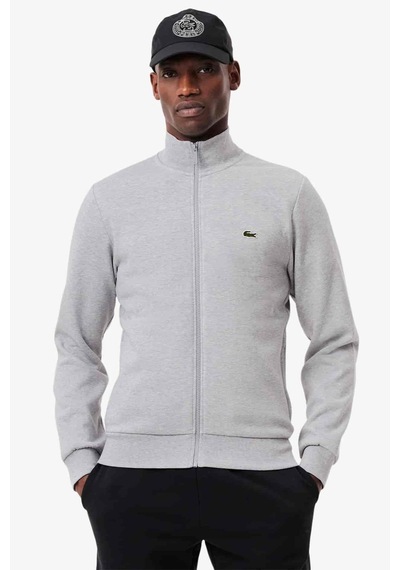 Lacoste Men's Full Zip Hoodie Sweatshirt Erkek Kapüşonlu Tam Fermuar Sweatshirt Gri