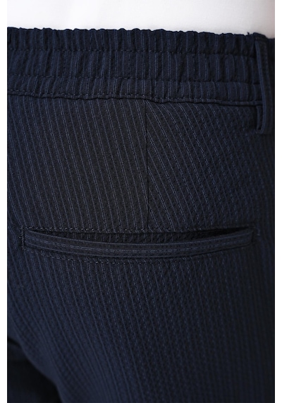 Efor Comfort Fit Gofre Dokulu Beli Lastikli Lacivert Jogger Pantolon P 1177 Lacivert