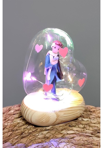 Kalp Işıklı Led Fanus Karışık Renk 1