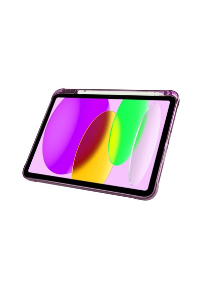 İpad 10.9 2022 10.nesil A2696-a2757-a2777-a3162 Uyumlu Kalem Bölmeli Dönebilen Üçgen Standlı Tri Folding Tablet Kılıfı - Koyu Yeşil - T25971