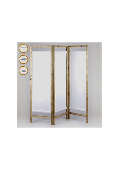 Ahsap Kumas Separatörlü Yikanabilir Paravan Bepaz Her Kanat 50x150x2 Cm Cin053