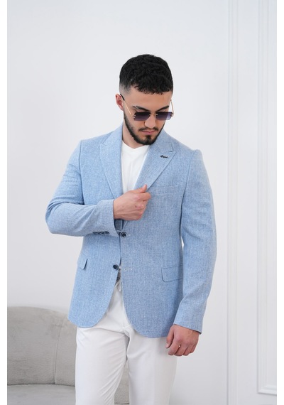 Dupont Classics Dupont Slim Fit Sivri Yaka 6 Drop Çift Yırtmaç Keten Blazer Ceket - Nefes Alabilen Hafif Erkek Ceket Mavi Dupont Classics Dupont Slim Fit Sivri Yaka 6 Drop Çift Yırtmaç Keten Blazer Ceket - Nefes Alabilen Hafif Erkek Ceket Mavi