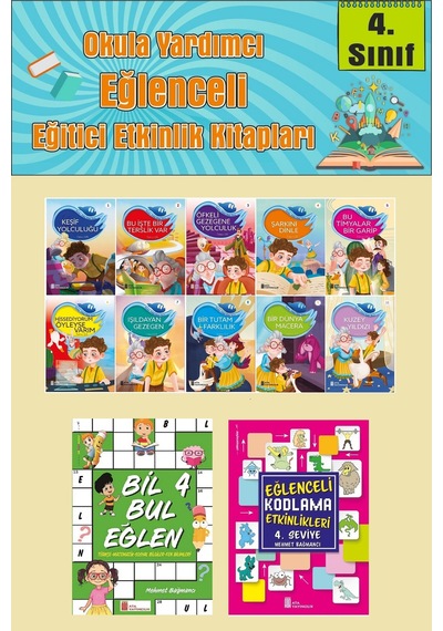4.sınıflar İçin Okumayı Sevdiren 10 Lu Hikaye Seti -bil Bul Eğlen-kodlama 5 Okulda Evde Tatilde