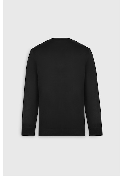 AC&Co / Altınyıldız Classics Erkek Standart Fit Normal Kesim Bisiklet Yaka Triko Kazak - Sıyah Siyah