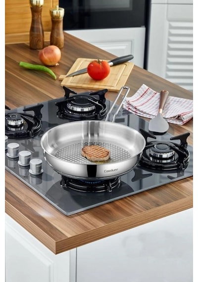 Cooker Lara Saplı Çelik Tava 26 Cm Gri