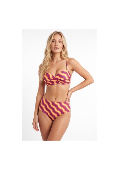 Majeur Closet Renkli Straplez Yüksek Bel Bikini Takımı Çok Renkli