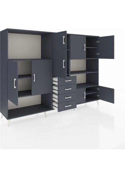 Hyperion Dolap 9 Raflı 4 Çekmeceli 8 Kapaklı 220x44x163 Antrasit- Antrasit-antrasit Hyperion Dolap 9 Raflı 4 Çekmeceli 8 Kapaklı 220x44x163 Antrasit- Antrasit-antrasit