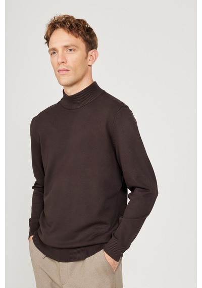 AC&Co / Altınyıldız Classics Erkek Kahverengı Standart Fit Normal Kesim Yarım Balıkçı Yaka Triko Kazak Kahverengi AC&Co / Altınyıldız Classics Erkek Kahverengı Standart Fit Normal Kesim Yarım Balıkçı Yaka Triko Kazak Kahverengi