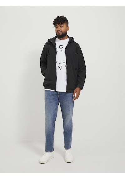 Jack & Jones Büyük Beden Kapüşonlu Ceket - Basic - 12236331 Black Siyah