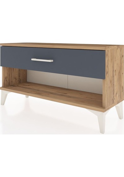 Arges Şifonyer Tek Çekmeceli 88x30x48 Çam-antrasit Çam