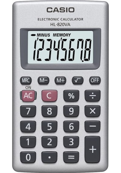 Casio HL-820VA-W Cep Tipi 8 Hane Hesap Makinesi