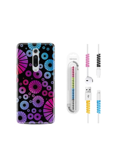 Xiaomi Mi 9T Kılıf +Kablo Koruyucu Daireler 1751