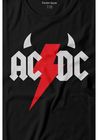 Kendim Seçtim Ac Dc Alternatif Doğru Akım Music Devil Baskılı Tişört Çocuk T-shirt 001