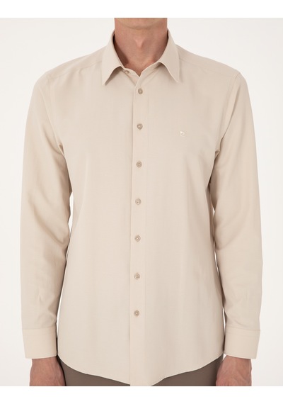 Pierre Cardin Erkek Bej Gömlek Basic 50316734-vr011 Bej