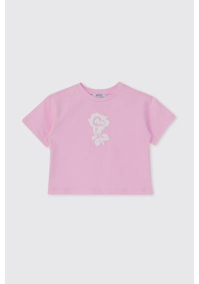 Panço Kız Bebek Kısa Kolu Pembe Tişört