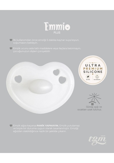 Tgm Baby Ultra Premium Silikon Kalpli Emzik Plus Beyaz - Krem