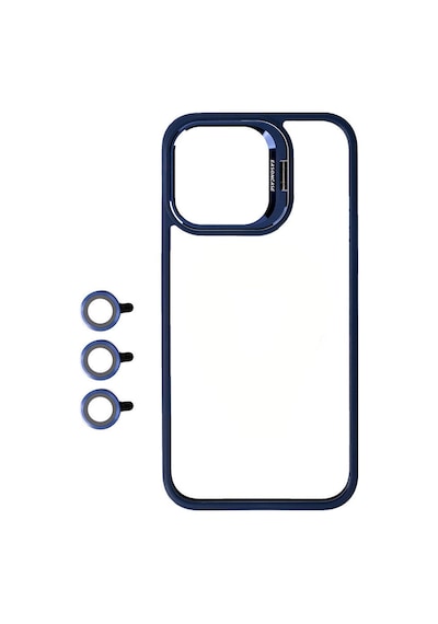 Apple Uyumlu  iPhone 15 Pro Kılıf Kamera Lens Korumalı Standlı Klon Lensli Kapak Kılıf