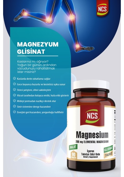 Magnesium 200 Mg Malat Taurat Glisinat 90 Tablet